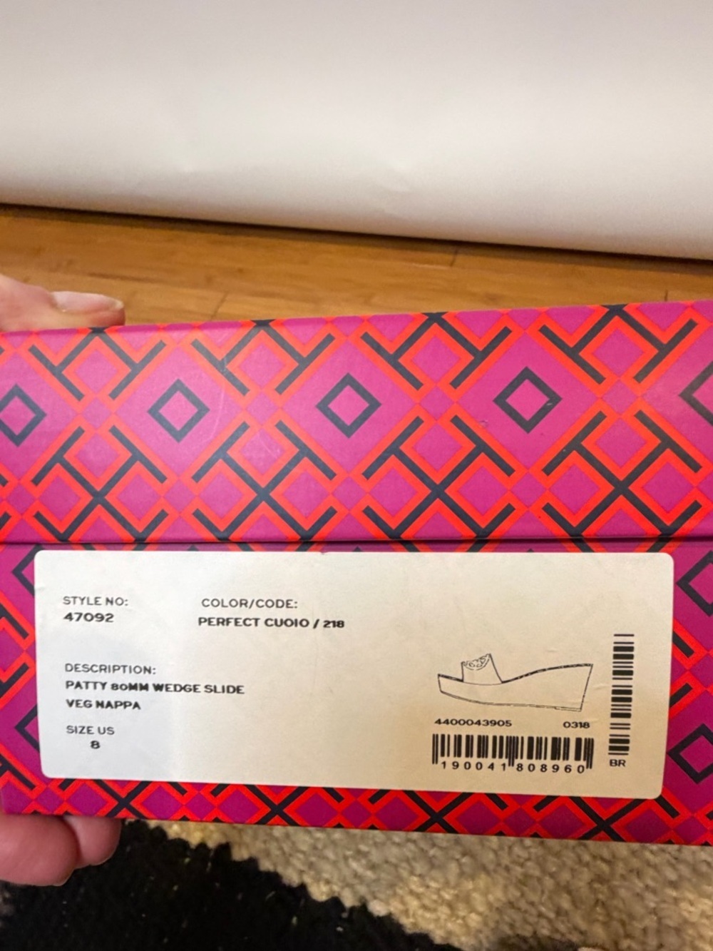*Tory Burch* Patty Logo Platform Wedge Sandals Size 8 - Picture 7 of 7